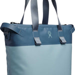 Hydro Flask 18L Day Escape Soft Cooler Tote - A large, light blue cooler bag with a zippered top and two long straps.