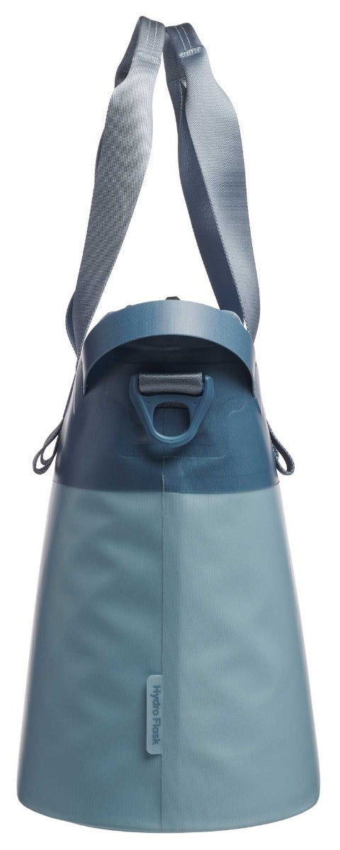 Hydro Flask 18L Day Escape Soft Cooler Tote - A large, light blue cooler bag with a strap and zippered top.
