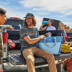 Hydro Flask 18L Day Escape Soft Cooler Tote - A large blue cooler bag with a zippered top and two handles.