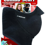 Seirus Neofleece Combo Scarf - A black scarf with a subtle grid pattern and a small white logo on the left side.