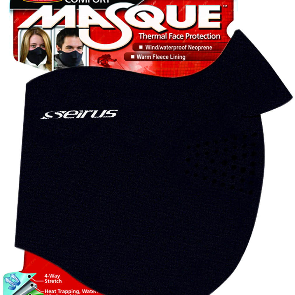 Seirus Neofleece Comfort Masque - Black fleece mask with a soft, fuzzy texture and a subtle grid pattern on the fabric.
