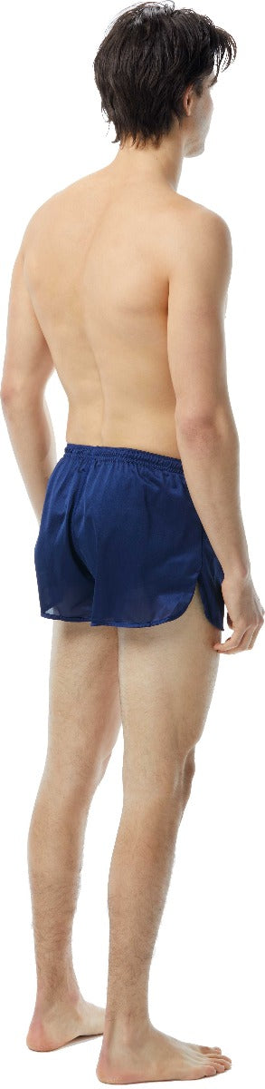 TYR Men's Swim Resistance Short Swimsuit - A pair of men's swim trunks with a solid black color and no visible patterns or designs.