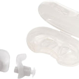 TYR Silicone Molded Earplugs - Pair of white silicone earplugs with a rounded shape and small circular protrusions on each end.
