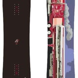 Sims ATV Pro Snowboard 2024 - A black snowboard with a red truck graphic on top of a light blue background.