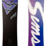 Sims ATV Snowboard 2023 - A black snowboard with a purple logo featuring an "S" and a triangle, on top of which is written "ATV".