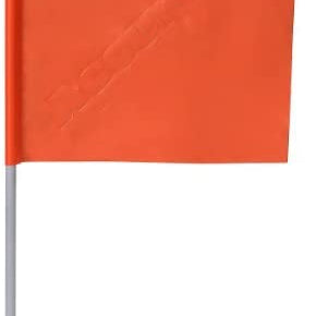 HO Sports Accurate Lines Skier Down Flag with Suction Cup - Orange flag with diagonal white stripe and suction cup on bottom edge.