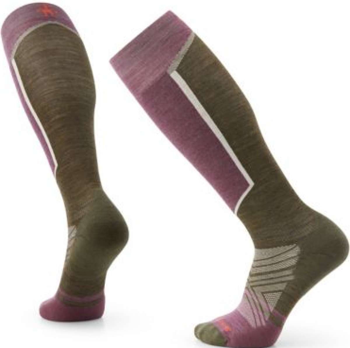 Smartwool Target Cushion Over the Calf Socks - A pair of dark gray over-the-calf socks with a subtle marled pattern and a small red logo on top.