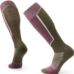 Smartwool Target Cushion Over the Calf Socks - A pair of dark gray over-the-calf socks with a subtle marled pattern and a small red logo on top.