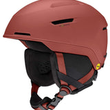 Smith Altus MIPS Helmet 2024 - Matte black helmet with a white logo on the side and a red chin strap.