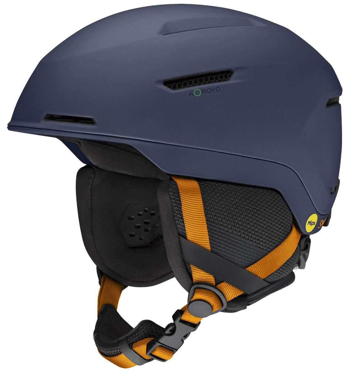 Smith Altus MIPS Helmet 2024 - Matte black helmet with a white logo on the front and a silver buckle on top.