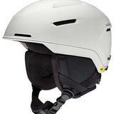 Smith Altus MIPS Helmet 2024 - A white helmet with a black visor and MIPS technology visible on the side.