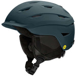 Smith Ladies Liberty MIPS Helmet 2024 - A dark gray helmet with a white logo on the front and a black strap in the back.