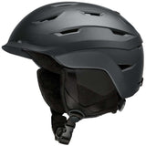 Smith Ladies Liberty MIPS Helmet 2024 - A black helmet with a white logo on the front and ventilation holes along the top.