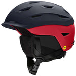 Smith Level MIPS Helmet 2024 - Black helmet with white accents on top, side vents and chin strap.