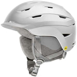 Smith Liberty Mips Helmet 2023 - A white helmet with a black visor and MIPS technology visible on the side.