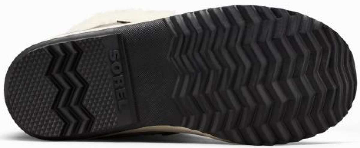 Sorel Ladies Winter Carnival Boot 2022-2023 - Black rubber sole with deep grooves and zig-zag pattern.