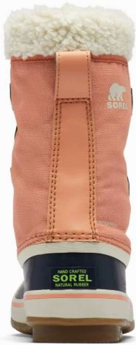 Sorel Ladies Winter Carnival Boot 2022-2023 - A pair of pink boots with white fur trim at the top.