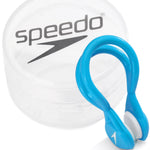 Speedo Liquid Comfort Nose Clip - A small, blue plastic nose clip with a rounded shape and two white tabs on either side.