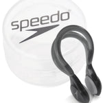 Speedo Liquid Comfort Nose Clip - A small, black nose clip with a rounded shape and two oval-shaped pieces on either end that fit into nostrils.