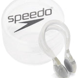 Speedo Liquid Comfort Nose Clip - A clear plastic nose clip with a rounded shape and two small oval-shaped holes at each end, one on either side of the clip.