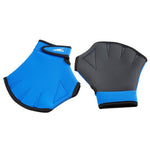 Speedo Aquatic Fitness Gloves - A pair of blue gloves with black trim, featuring a textured palm and fingers.