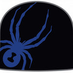 Spyder Arachnid Beanie 2024 - A black beanie with a large blue spider silhouette on the front.