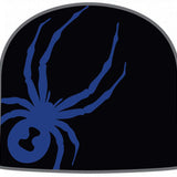 Spyder Arachnid Beanie 2024 - A black beanie with a large blue spider silhouette on the front.