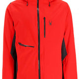 Spyder Avid Stretch Insulated Jacket 2023 - A red jacket with a black zipper and two zippered pockets on the front.