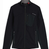 Spyder Bandit Hybrid Full-Zip Jacket 2023 - A black jacket with a zippered chest pocket and two zippered side pockets.