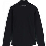 Spyder Bandit Hybrid Full-Zip Jacket 2023 - A black jacket with a zippered front and two side pockets, laid flat on a solid background.