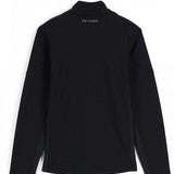 Spyder Bandit Hybrid Full-Zip Jacket 2023 - A black jacket with a zippered front and two side pockets, laid flat on a solid background.