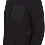 Spyder Bandit Hybrid Full-Zip Jacket 2023 - A black jacket with a zippered chest pocket and silver zipper pulls.