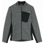 Spyder Bandit Hybrid Full-Zip Jacket 2023 - A heathered grey jacket with a black zipper and white logo on the left chest.