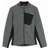Spyder Bandit Hybrid Full-Zip Jacket 2023 - A heathered grey jacket with a black zipper and white logo on the left chest.