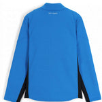 Spyder Bandit Hybrid Full-Zip Jacket 2023 - A royal blue jacket with a high collar and zippered front, featuring a textured pattern on the fabric.