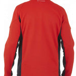 Spyder Bandit Hybrid Full-Zip Jacket 2023 - A red jacket with a black zipper and white lettering on the chest.