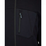Spyder Bandit Hybrid Full-Zip Jacket 2023 - Black jacket with zippered chest pocket and black drawstring at hood.