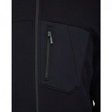 Spyder Bandit Hybrid Full-Zip Jacket 2023 - Black jacket with zippered chest pocket and black drawstring at hood.