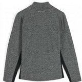 Spyder Bandit Hybrid Full-Zip Jacket 2023 - A heathered grey jacket with a zippered chest pocket and black accents on the shoulders, collar, and zipper.