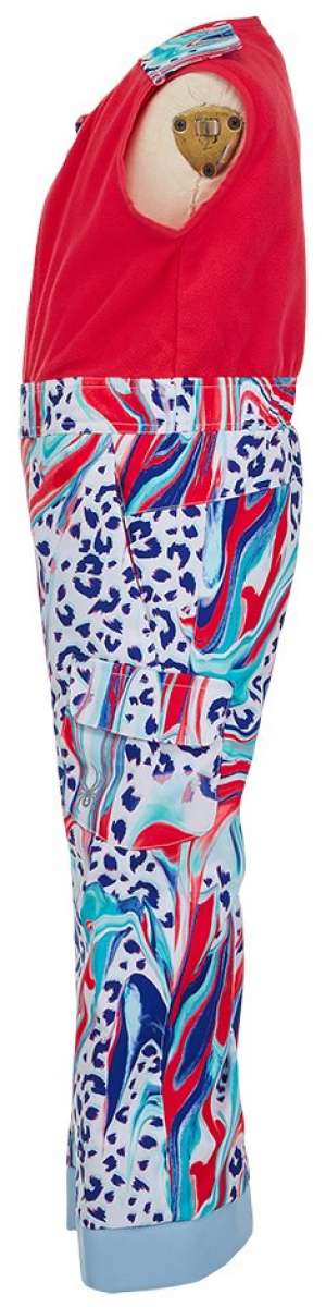 Spyder Bitsy Girls Sparkle Pant 2022 - A pair of girls' snow pants with a sparkly pattern on a white background.