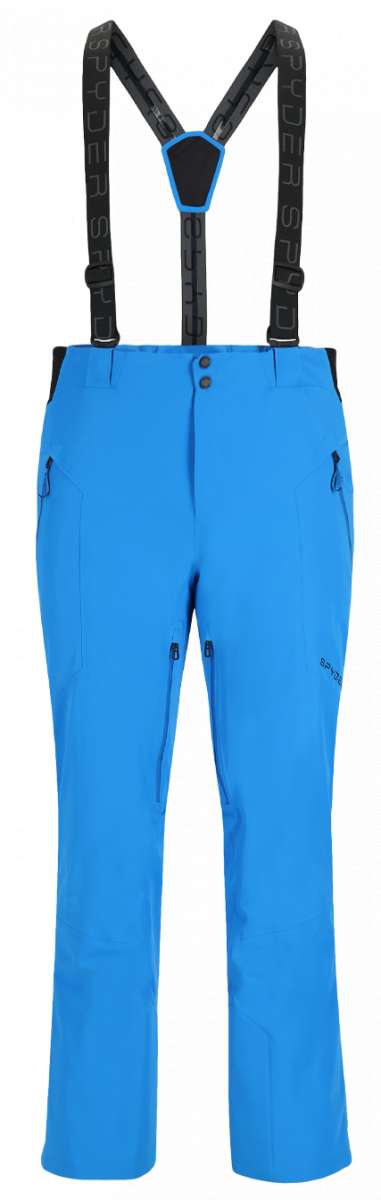 Spyder Bormio GORE-TEX Insulated Pant 2023 - Black ski pants with a subtle pattern of thin white lines on the left leg.