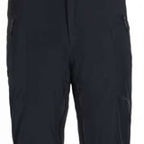 Spyder Bormio GORE-TEX Insulated Pant 2023 - Black ski pants with a subtle pattern of thin white lines on the side pockets and black hardware.