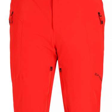 Spyder Bormio GORE-TEX Insulated Pant 2023 - Black ski pants with a subtle pattern of thin white lines on the side pockets and black zippers.