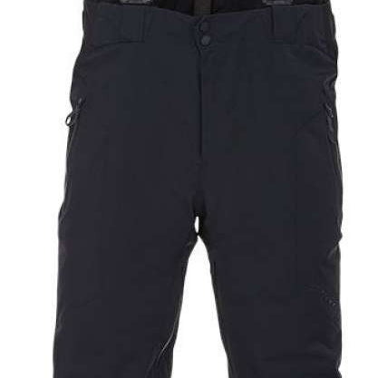 Spyder Bormio GORE-TEX Insulated Pants 2022 - Black pants with a subtle pattern of thin white lines on the side seams and black buckles at the waistband.