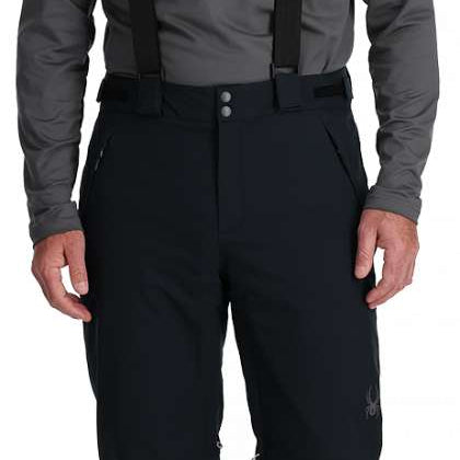 Spyder Boundary Insulated Pant 2024 - Black insulated ski pants with a zippered fly and adjustable cuffs.