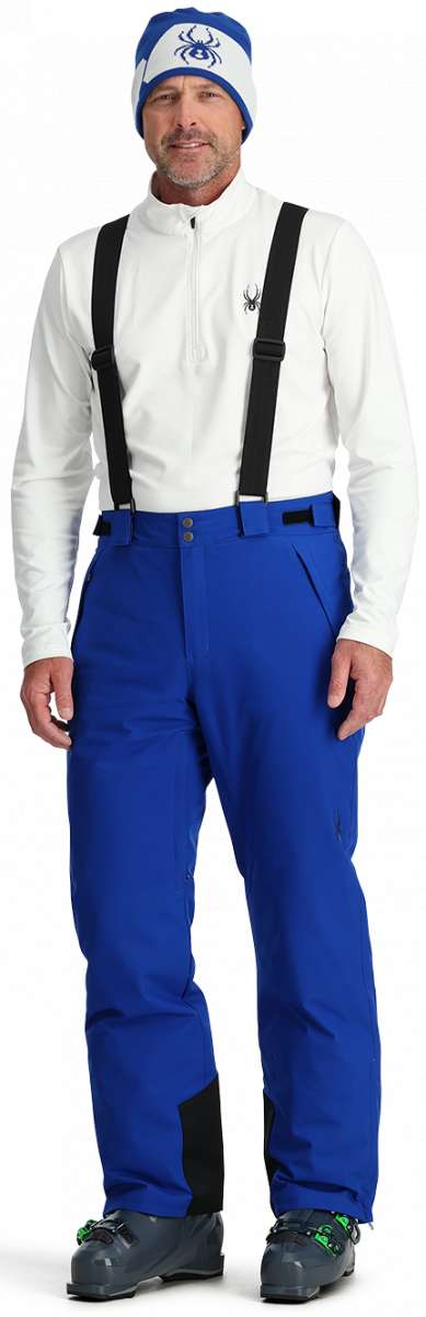 Spyder Boundary Insulated Pant 2024 - Black insulated ski pants with a subtle pattern of thin, horizontal stripes on the lower leg.