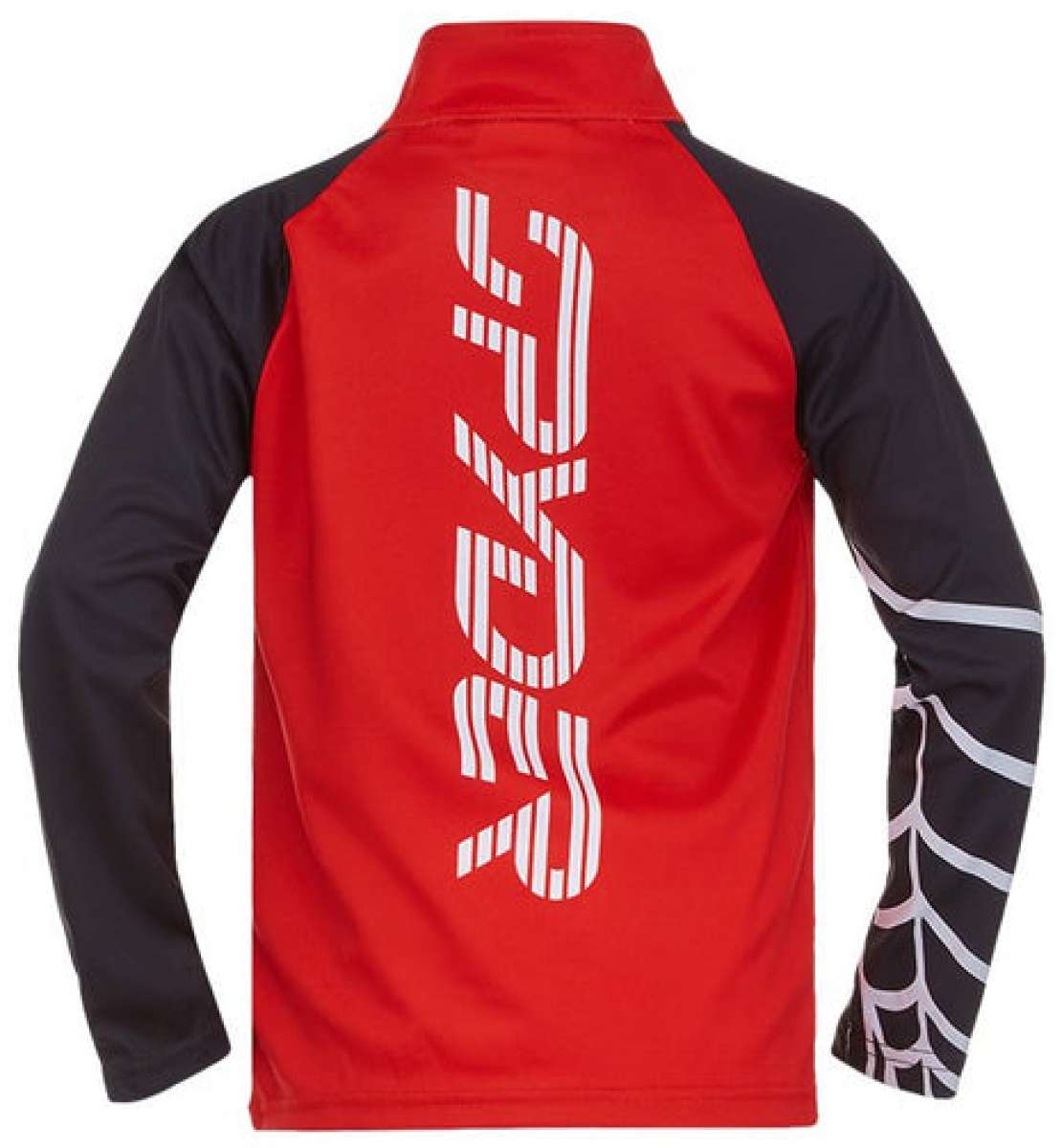 Spyder Boys Bitsy Bug Zip Turtleneck 2022 - A red turtleneck with a zipper and a small bug design on the front.