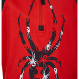 Spyder Boys Bitsy Bug Zip Turtleneck 2022 - A red turtleneck with a black zipper and a white bug design on the front.
