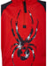 Spyder Boys Bitsy Bug Zip Turtleneck 2022 - A red turtleneck with a black zipper and a white bug design on the front.