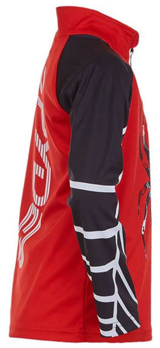 Spyder Boys Bitsy Bug Zip Turtleneck 2022 - Red turtleneck sweater with a zipper and a small bug graphic on the front.